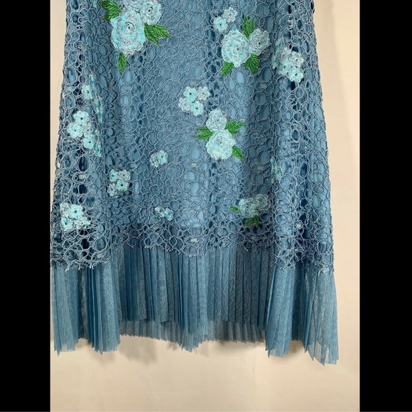 NEW $248 Tadashi Shoji Kids Bella Blossom Lace Dress Blue‎ [Girls SZ 10 ] - Picture 4 of 8